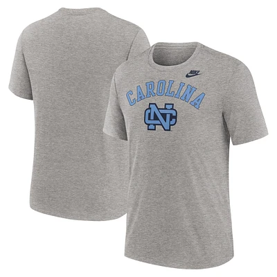 T-shirt Nike gris chiné pour homme, Legacy Arch Tri-Blend, North Carolina Tar Heels