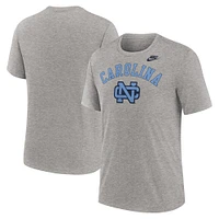 T-shirt Nike gris chiné pour homme, Legacy Arch Tri-Blend, North Carolina Tar Heels