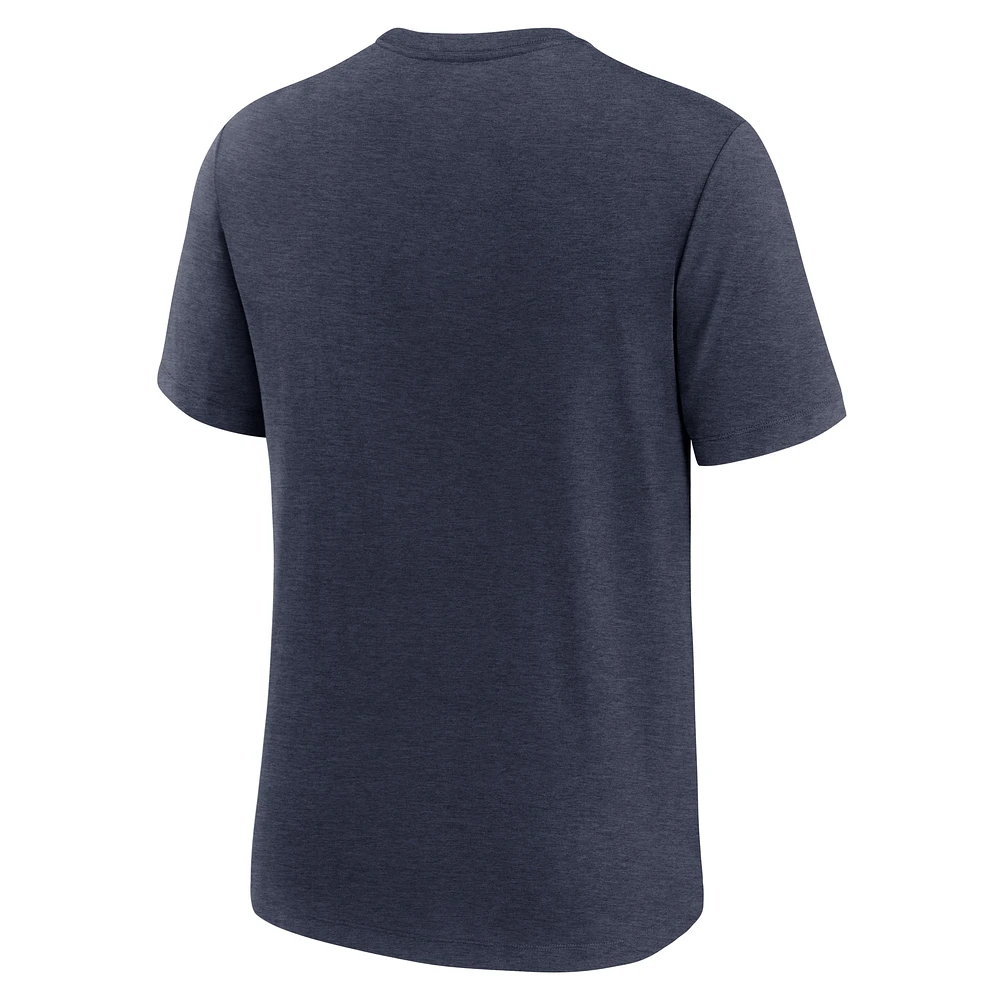 Men's Nike Heather Navy North Carolina Tar Heels Legacy Arch Tri-Blend T-Shirt