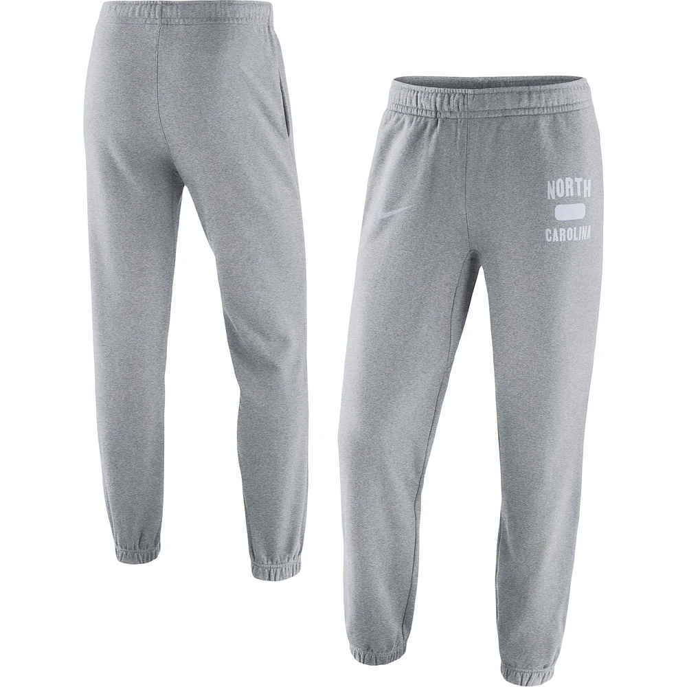 Men's Nike Heathered Gray North Carolina Tar Heels Saturday Fleece Pants