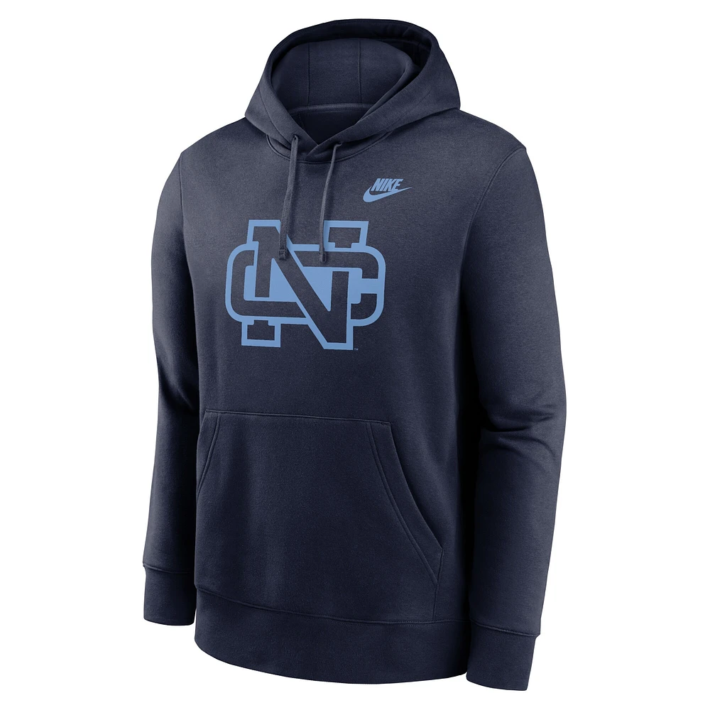 Men's Nike Navy North Carolina Tar Heels Legacy Logo Club Fleece Pullover Hoodie
