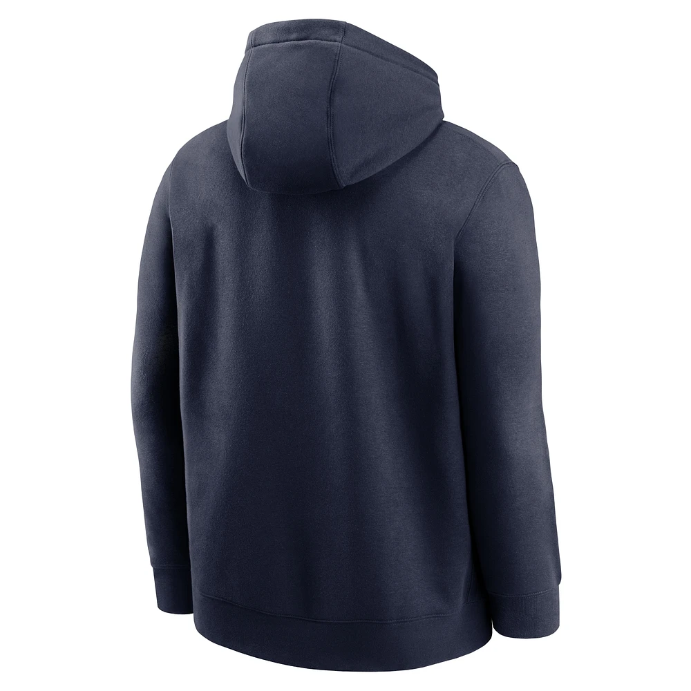 Men's Nike Navy North Carolina Tar Heels Legacy Logo Club Fleece Pullover Hoodie