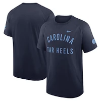 T-shirt Nike bleu marine pour homme, manches raglan, performance premium, North Carolina Tar Heels Ready