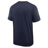 T-shirt Nike bleu marine pour homme, manches raglan, performance premium, North Carolina Tar Heels Ready