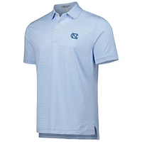 Polo en jersey à rayures Jubilee Performance Peter Millar pour hommes, bleu clair, North Carolina Tar Heels