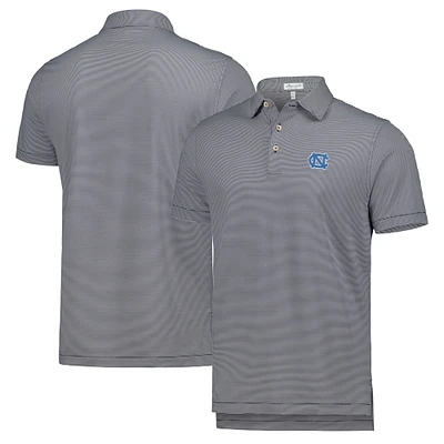 Men's Peter Millar Navy North Carolina Tar Heels Jubilee Striped Performance Jersey Polo