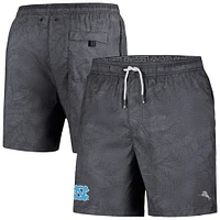 Maillot de bain Tommy Bahama noir North Carolina Tar Heels Naples Layered Leaves pour hommes