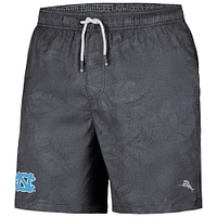 Maillot de bain Tommy Bahama noir North Carolina Tar Heels Naples Layered Leaves pour hommes