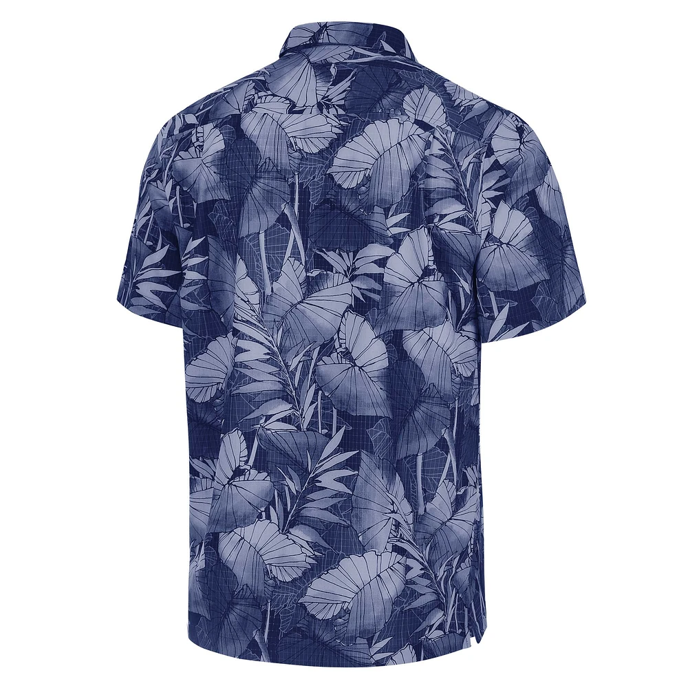 Chemise boutonnée bleue pour homme Tommy Bahama North Carolina Tar Heels Coast Nuevo Fronds