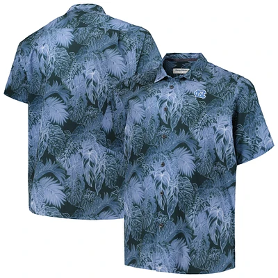 Tommy Bahama Navy North Carolina Tar Heels Big & Tall Coast Luminescent Fronds IslandZone Chemise de camp boutonnée