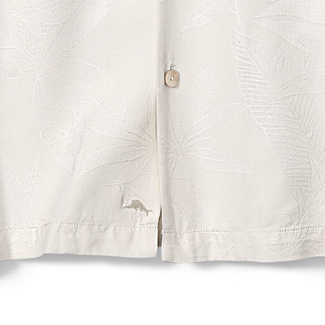 Chemise boutonnée en jacquard Al Fresco Tropics pour homme Tommy Bahama White North Carolina Tar Heels