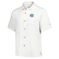 Men's Tommy Bahama White North Carolina Tar Heels Castaway Game Camp Button-Up Shirt