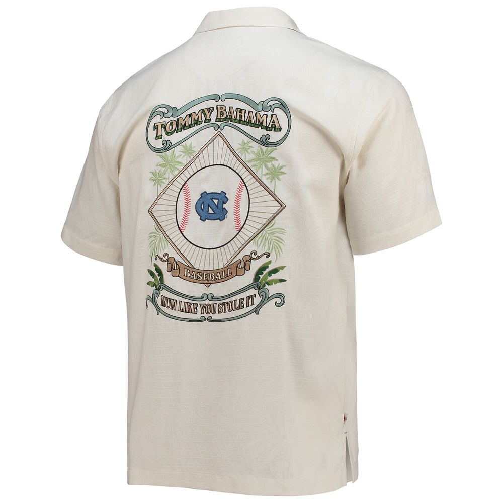 Men's Tommy Bahama White North Carolina Tar Heels Run Like You Stole It Camp Button-Up Shirt