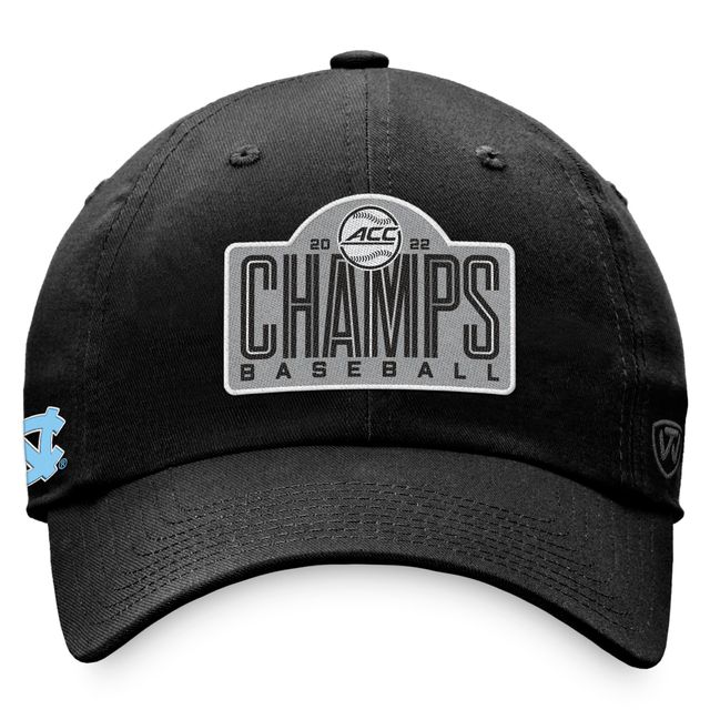 Top of the World pour hommes, noir, North Carolina Tar Heels 2022 ACC Baseball Conference Tournament Champions Crew, chapeau réglable