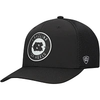 Casquette extensible noire pour homme Top of the World avec patch Abbot des Tar Heels de Caroline du Nord