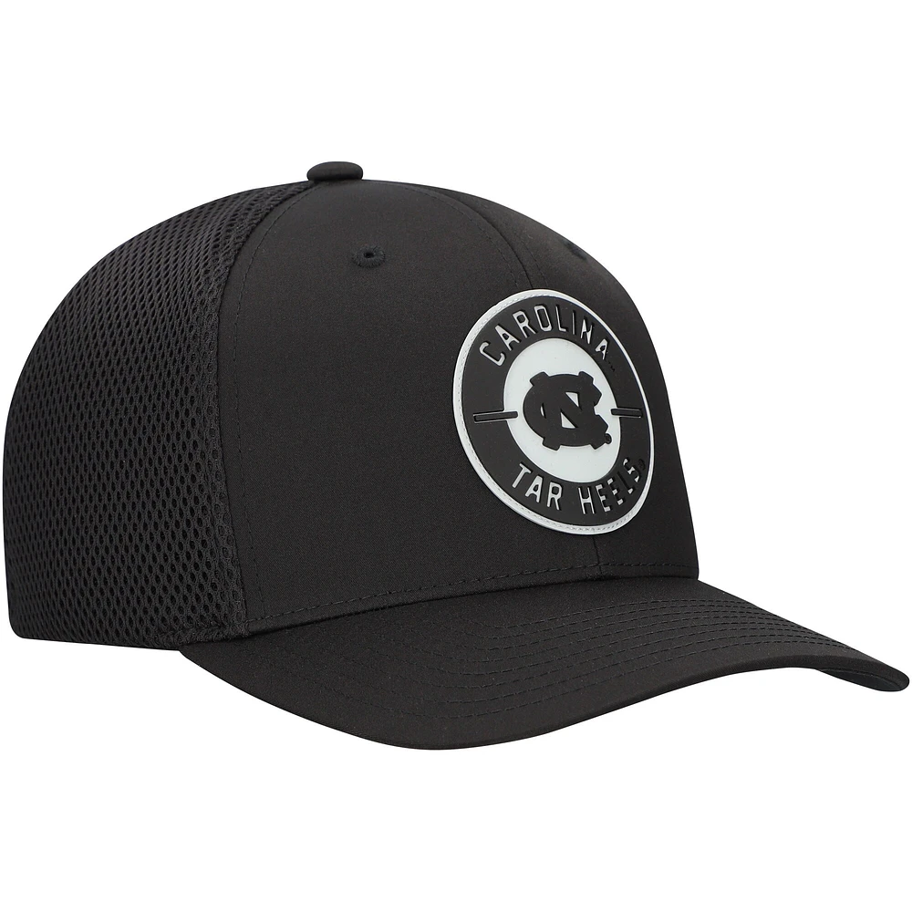 Casquette extensible noire pour homme Top of the World avec patch Abbot des Tar Heels de Caroline du Nord