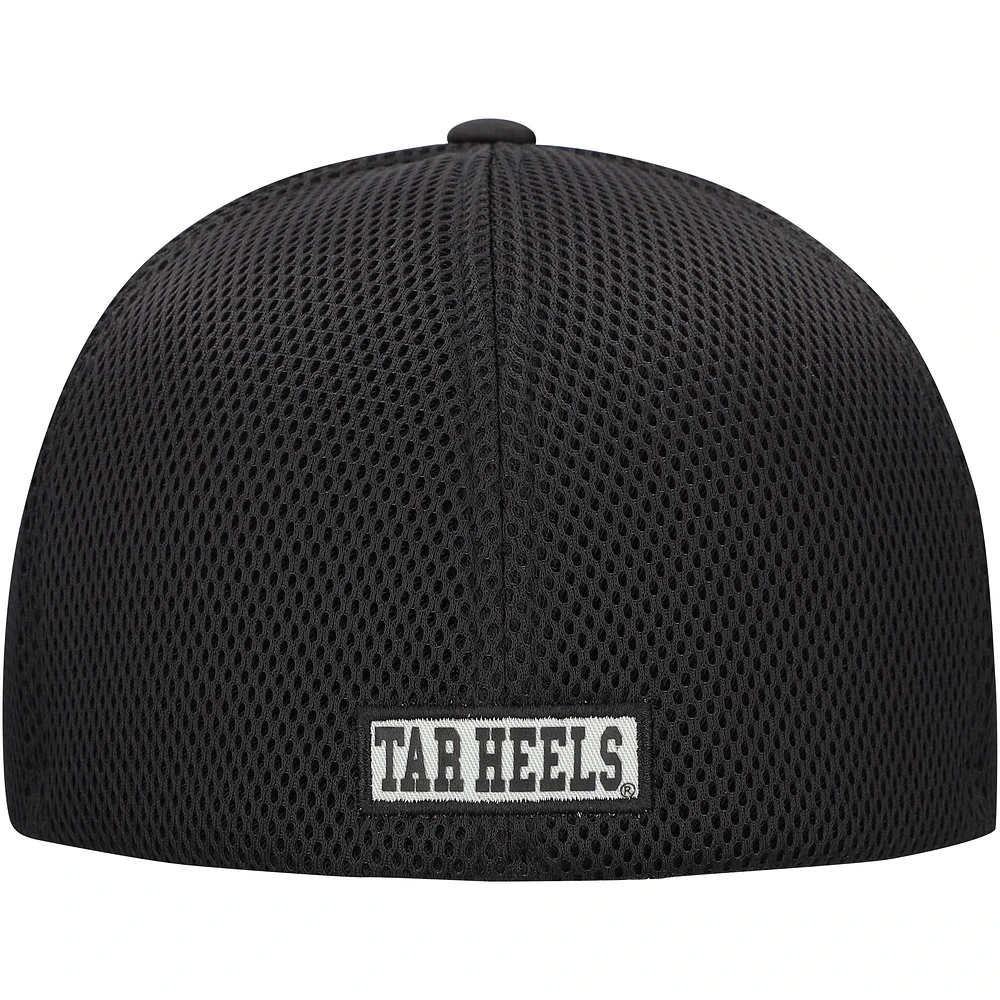 Casquette extensible noire pour homme Top of the World avec patch Abbot des Tar Heels de Caroline du Nord