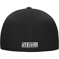 Casquette extensible noire pour homme Top of the World avec patch Abbot des Tar Heels de Caroline du Nord