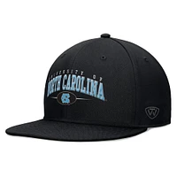 Men's Top of the World Black North Carolina Tar Heels Bullpen Snapback Hat