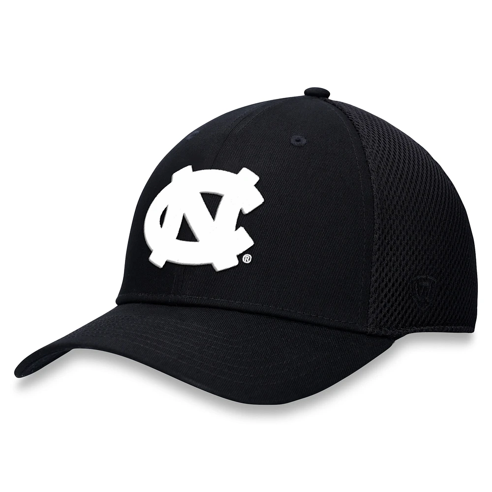 Men's Top of the World Black North Carolina Tar Heels Spacer Flex Hat