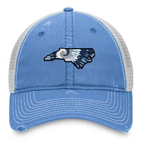 Casquette ajustable à imprimé tie-dye bleu/blanc de Caroline du Nord pour homme Top of the World Carolina Tar Heels
