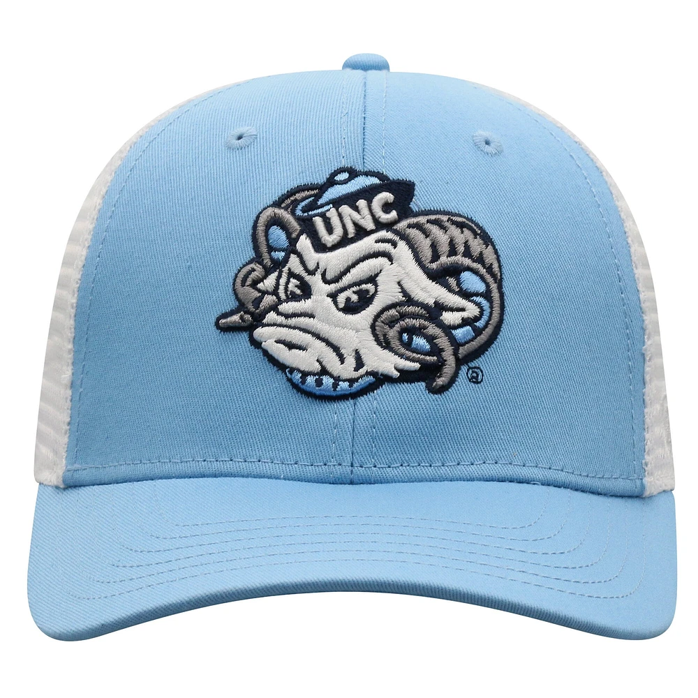 Men's Top of the World Carolina Blue/White North Carolina Tar Heels Victory Baseline Trucker Adjustable Hat