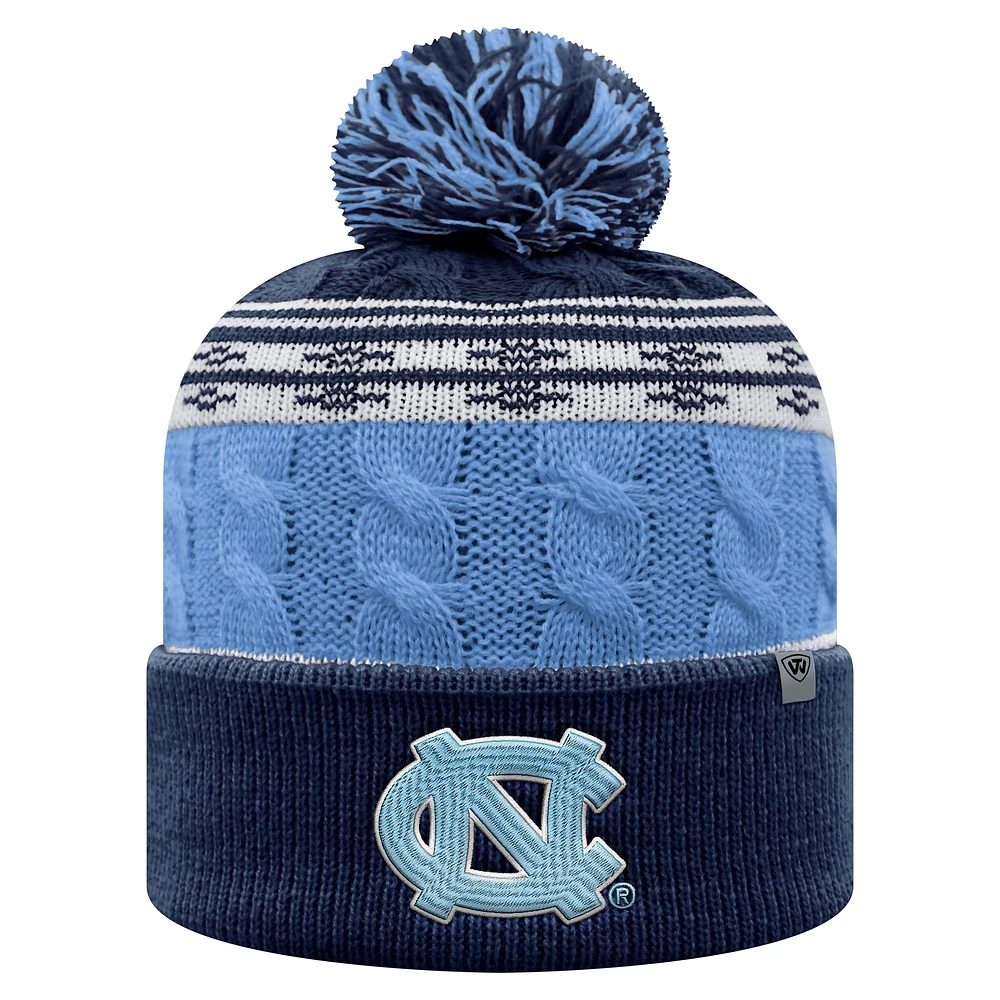 Men's Top of the World Carolina Blue North Carolina Tar Heels Altitude Cuffed Knit Hat with Pom