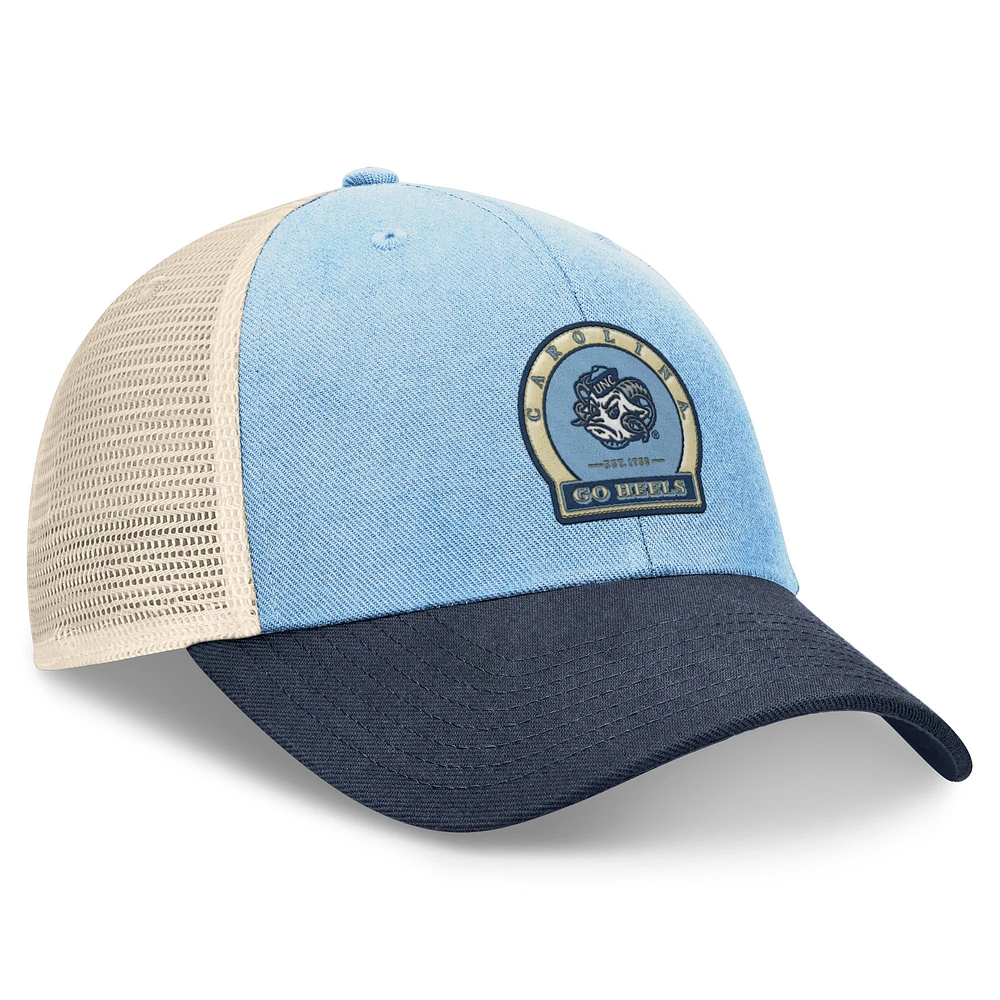 Casquette ajustable de camionneur raffinée Top of the World Carolina Blue North Carolina Tar Heels pour hommes