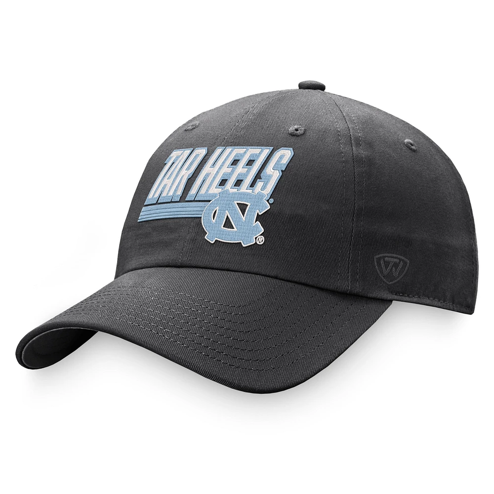 Men's Top of the World Charcoal North Carolina Tar Heels Slice Adjustable Hat