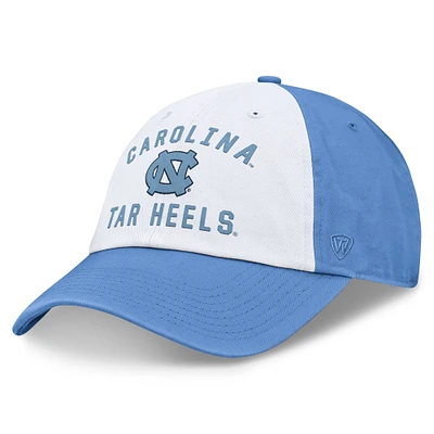 Casquette ajustable Heritage Weston Top of the World blanche/bleue Caroline pour homme des Tar Heels de Caroline du Nord