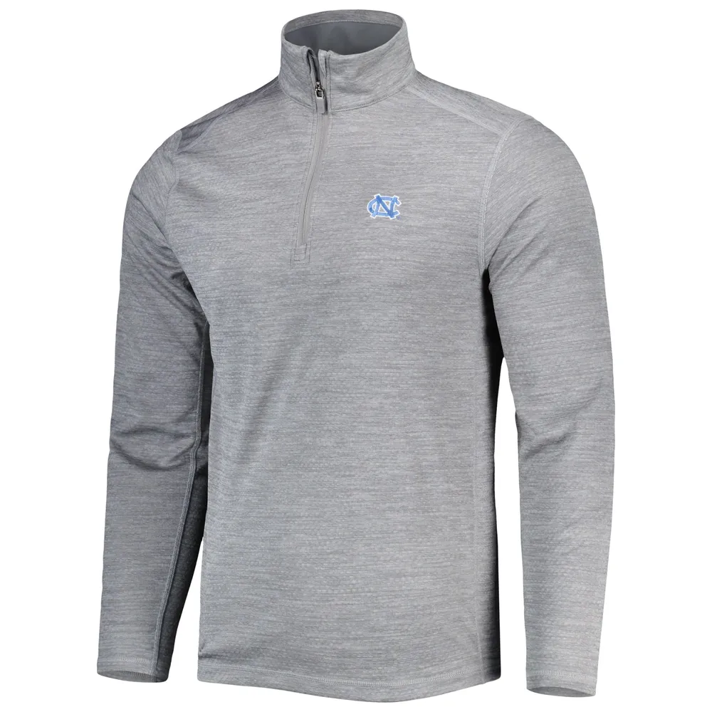 Men's Vineyard Vines Gray North Carolina Tar Heels Sankaty Quarter-Zip Sweatshirt