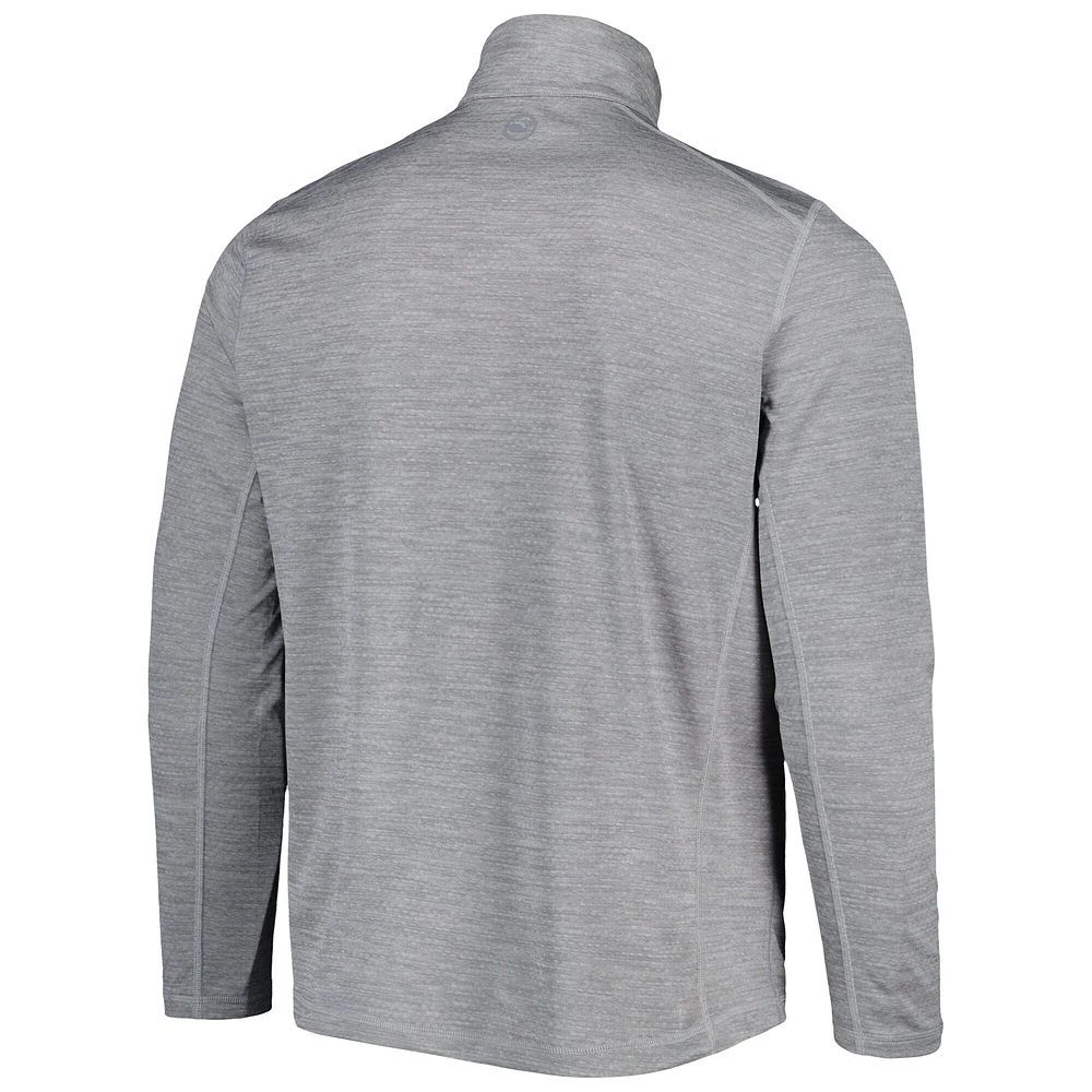 Men's Vineyard Vines Gray North Carolina Tar Heels Sankaty Quarter-Zip Sweatshirt