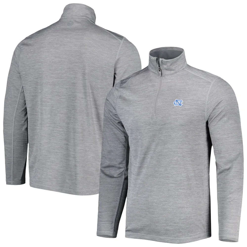 Men's Vineyard Vines Gray North Carolina Tar Heels Sankaty Quarter-Zip Sweatshirt