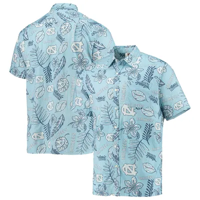 North Carolina Tar Heels Wes & Willy Vintage Floral Button-Up Shirt - Blue