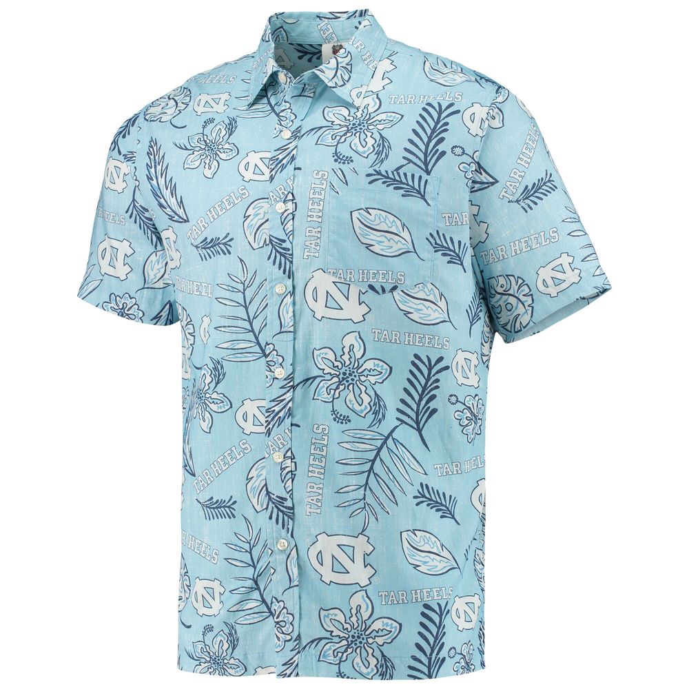 Men's Wes & Willy Carolina Blue North Tar Heels Vintage Floral Button-Up Shirt