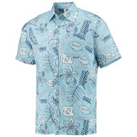 Men's Wes & Willy Carolina Blue North Tar Heels Vintage Floral Button-Up Shirt