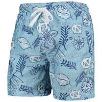 Men's Wes & Willy Carolina Blue North Tar Heels Vintage Floral Swim Trunks