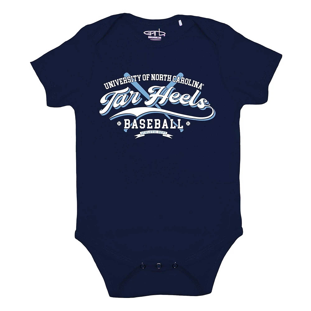 Newborn & Infant Garb Navy North Carolina Tar Heels Otis Baseball Bodysuit