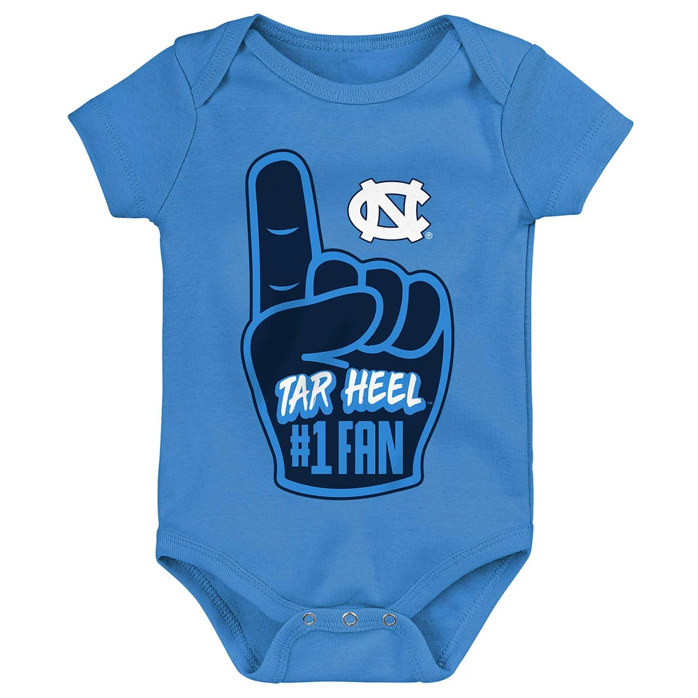 Body bleu clair pour nouveau-né et nourrisson North Carolina Tar Heels #1 Fan Foam Finger