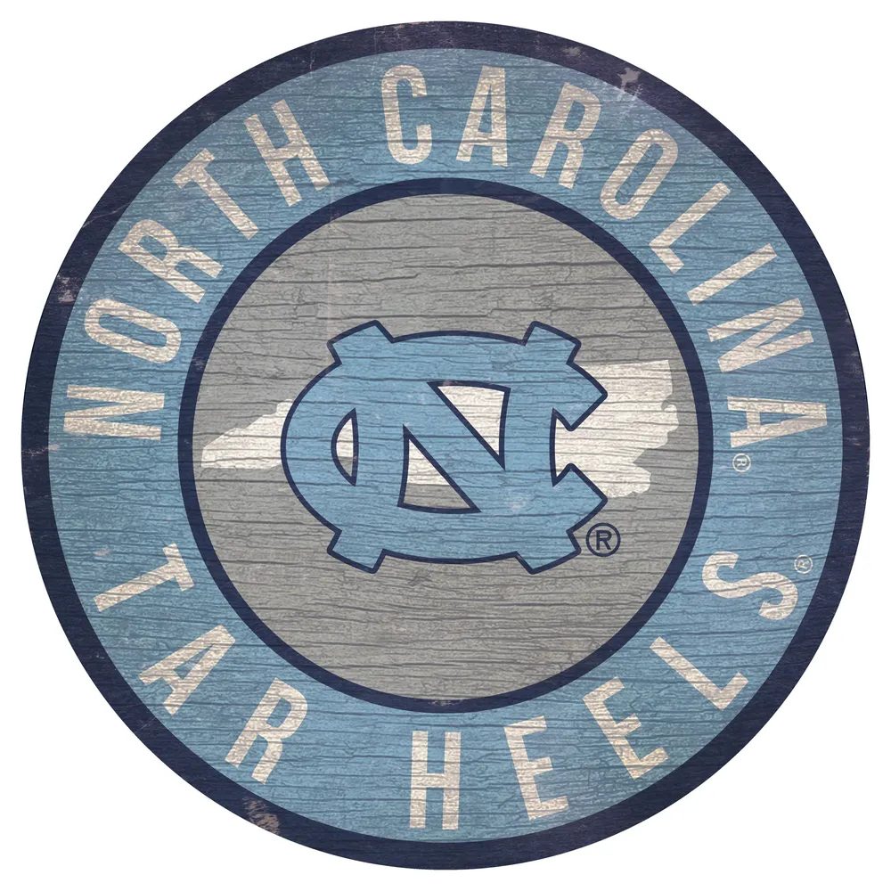 North Carolina Tar Heels 12'' x 12'' State Circle Sign