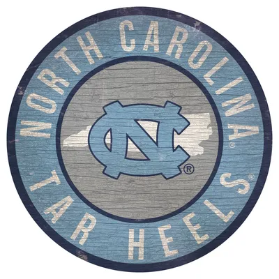 North Carolina Tar Heels 12'' x 12'' State Circle Sign