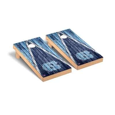 North Carolina Tar Heels 2' x 4' Weathered Triangle Cornhole Board Set