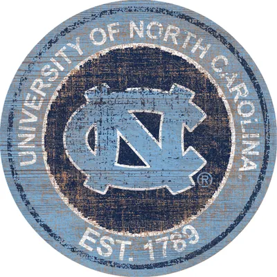 North Carolina Tar Heels 24'' Round Heritage Logo Sign