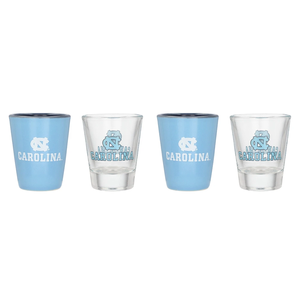 Ensemble de quatre verres à shot North Carolina Tar Heels