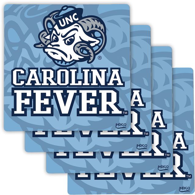 Ensemble de quatre sous-verres spécialisés North Carolina Tar Heels