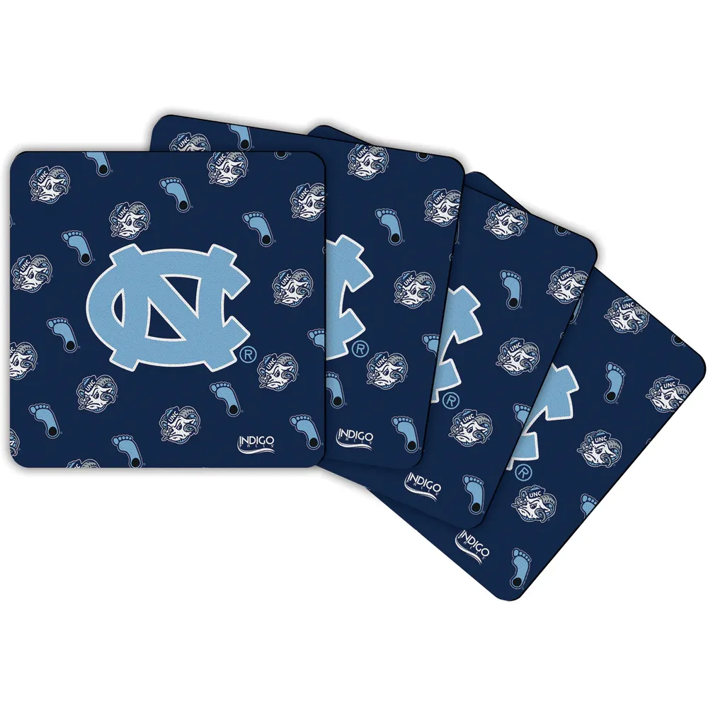 Ensemble de quatre sous-verres carrés à répétition North Carolina Tar Heels