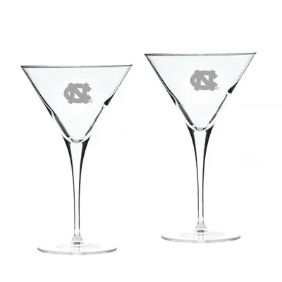 North Carolina Tar Heels Primary Team Logo 10oz. 2-Piece Luigi Bormioli Titanium Martini Glass Set