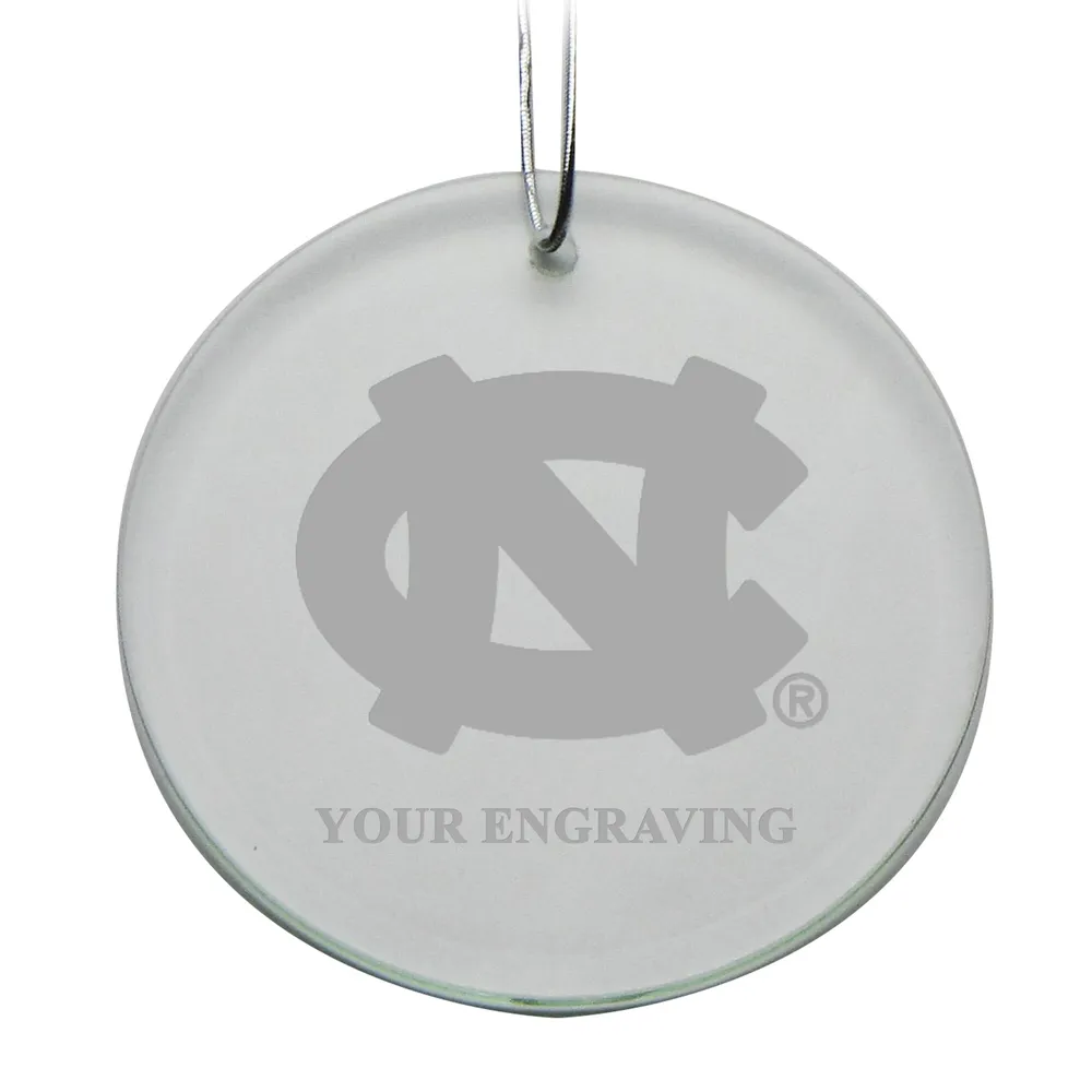 North Carolina Tar Heels Round Crystal Personalized Ornament