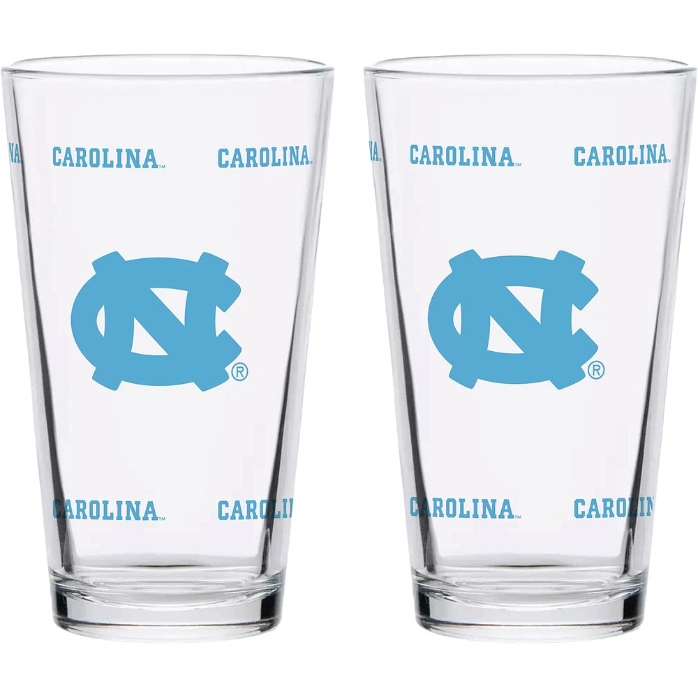 North Carolina Tar Heels Two-Pack Knockout 16oz. Pint Glass Set