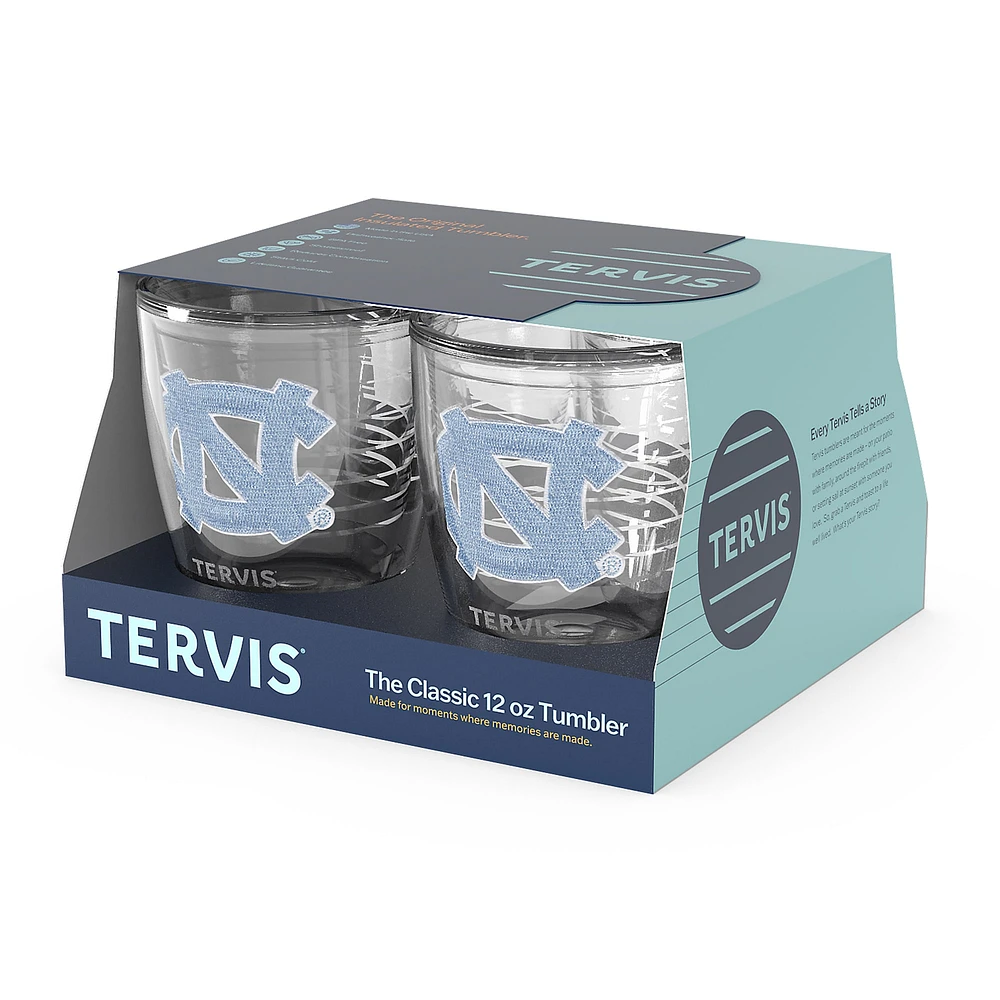 Tervis Caroline du Nord Tar Heels 4-Pack 12oz. Ensemble de gobelets emblème